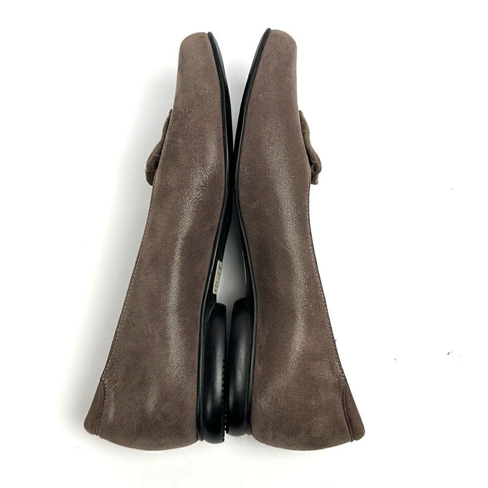 BeautiFeel Alexa Taupe Suede Leather Flats Shoes with Rosette Details 37 US 6,5 - Picture 8 of 15